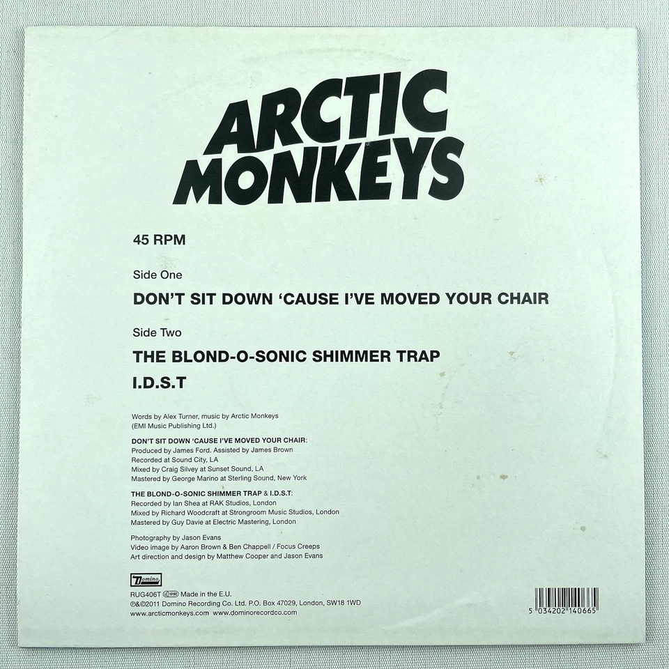 Arctic Monkeys Don't Sit Down Cause I've Moved Your Chair 2011 1st Press Record - Image 4 of 4