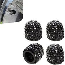 4PCS Tire Valve Stem Caps, Crystal Rhinestone Wheel Tire Valve, Dustproof Car Ti