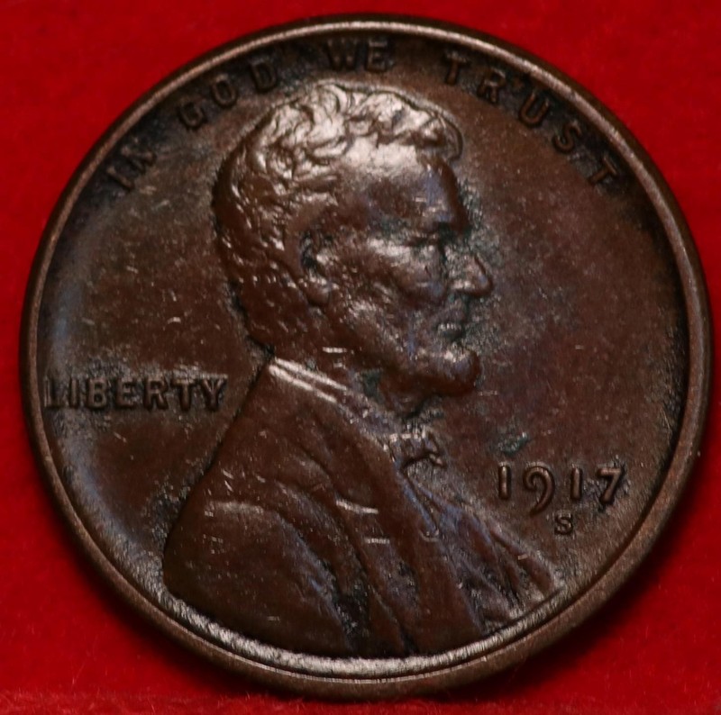 Uncirculated 1917-S San Francisco Mint Copper Lincoln Wheat Cent