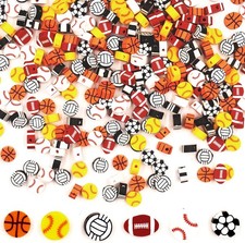 300PCS Sports Beads for Jewelry Making, Polymer Clay Beads with Baseball, Foo...