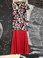 Handmade Rose Detail Elastic Flamenco Skirt Size Small