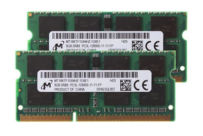 MARKENLOS Micron 16GB 8GB 2RX8 DDR3L 1600MHz PC3L-12800S SODIMM Laptop-Speicher RAM