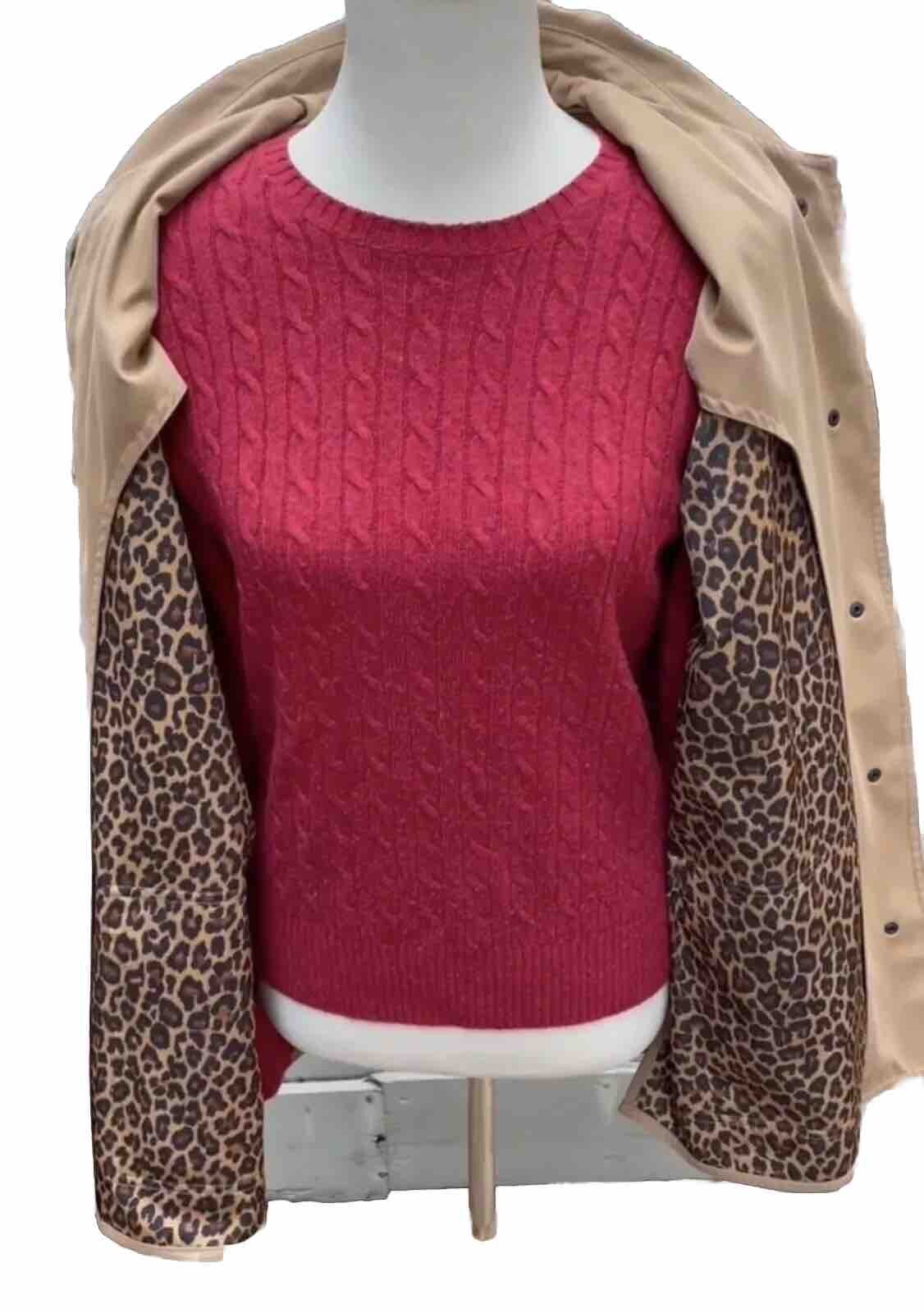 Tan Microfiber Leopard Print Lined Mid-length Den… - image 2