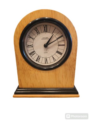 Modern Design Arch Shape Oak Finish Wood Clock Gallery Collection 6'' x 5.25''