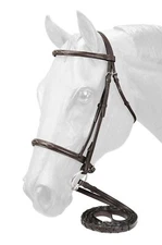 English Bridle - Fancy Stitched - Laced Reins - Black or Brown Leather 
