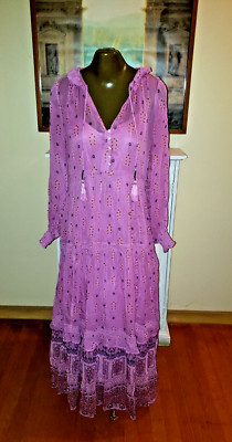 purple dress anthropologie By Anthropologie Soft Purple Lace Midi Dress 8 Formal Romantic Feminine Occasion