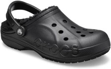Crocs Men's and Women's Slippers - Baya Lined Clogs, Indoor House Shoes, Black