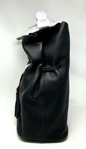 Bolso Bucket Burberry Negro Borlas Cuero Guijarro Cordón Nuevo con Etiquetas - Imagen 10 de 23