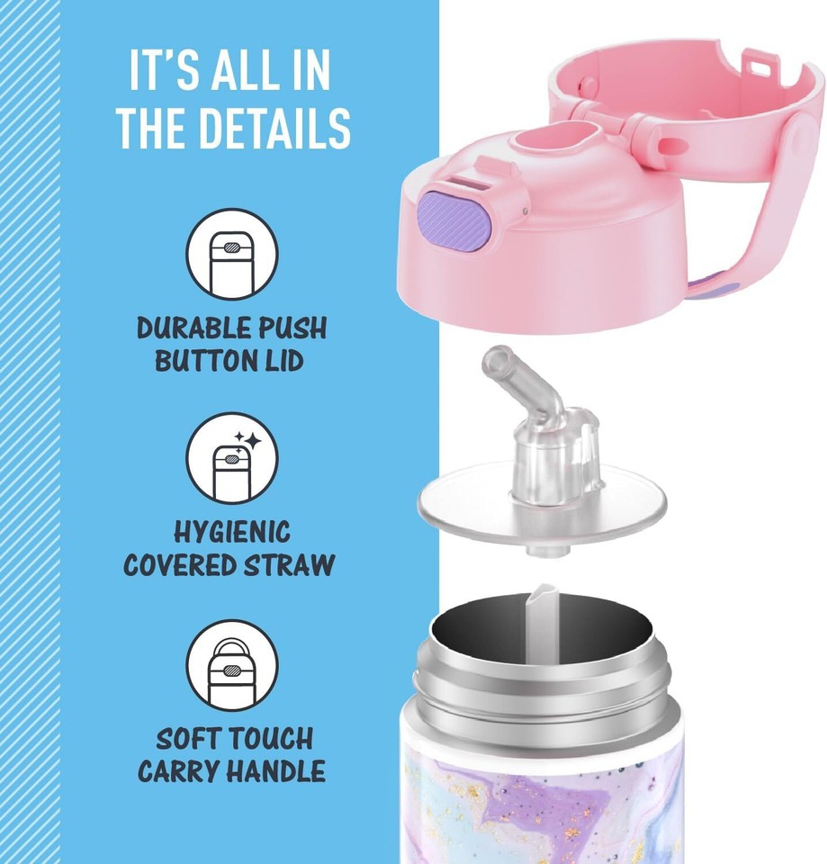 THERMOS FUNTAINER Water Bottle with Straw 12 Ounce, Dreamy Kids