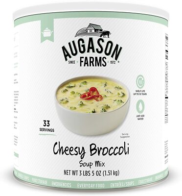 Augason Farms Cheesy Broccoli Soup Mix 3 lbs 5 oz #10 Can PREPPER FOOD STORAGE