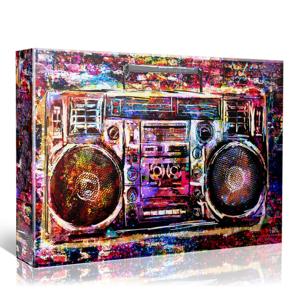 Boombox Art, Music art, Radio Canvas, Stereo Painting | eBay