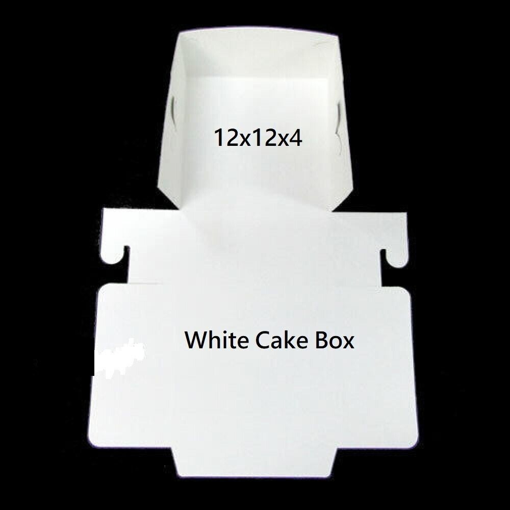 Lot of 10 12 Inch Cake Boxes 12x12x6 Inches White Bakery Box FLAT FOLD