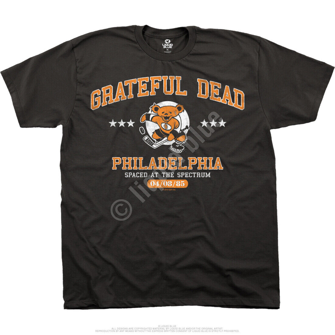 GRATEFUL DEAD-SPECTRUM 85 PHILADELPHIA-T-SHIRT M-L-XL-2X GRATEFUL DEAD-SPECTRUM 85 PHILADELPHIA-T-SHIRT M-L-XL-2X