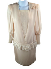VTG Ursula of Switzerland Dress Sz12 Mother of the Bride Groom Peach