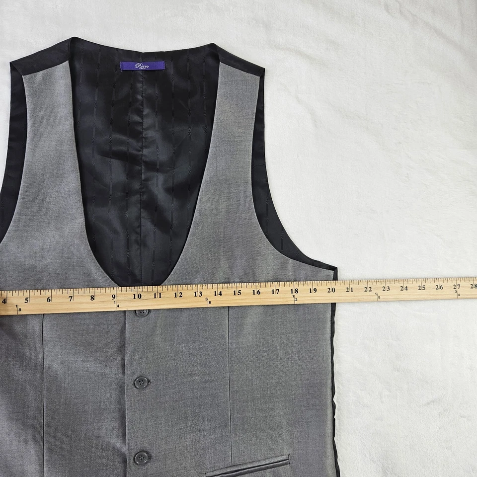 Retro Paris Formal Wear Men Vest Sz 42L/36 Silver Pockets Buttons 100%Polyester - Image 4 of 4