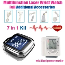 LASTEK 7 in1 Kit Laser Watch+wrist blood pressure monitor Hypertension Therapy