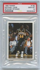 1990-91 Panini Spanish Sticker #190 MICHAEL CAGE PSA 10 GEM MINT Sonics  1 of 1