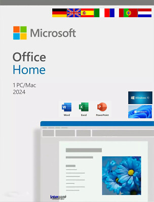 Microsoft Office Home 2024 Vollversion 1 PC/Mac DE/ML Dauerlizenz Download NEU