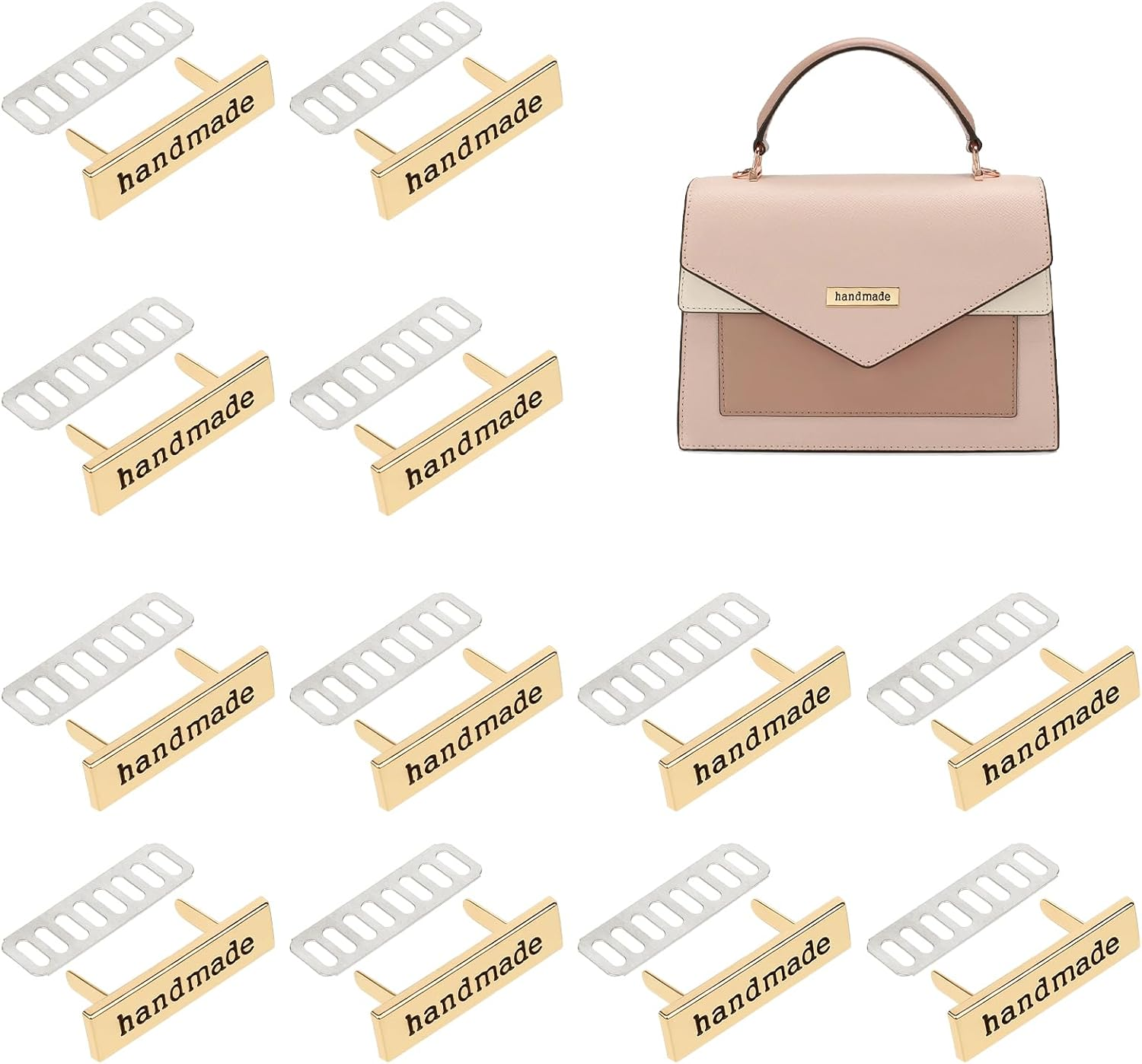 12 PCS Handmade Metal Labels for Crafting, Bags, Shoes & Accessories