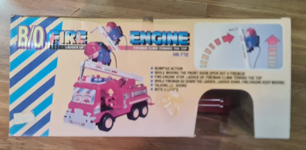 Vintage 90s HO-KAI toys FIRE ENGINE battery operated friction NOS