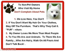 Funny Dog American Eskimo House Rules Refrigerator / Magnet Gift Card Idea
