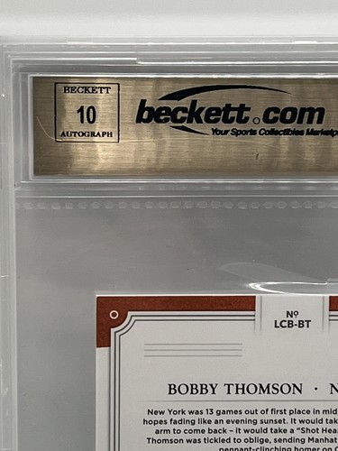 2017 Panini National Treasures Legends Cuts Bobby Thomson BGS 9.5 Auto 10 35/49 - Picture 4 of 7