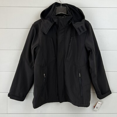 NWT Reebok Black Soft Shell Kids' Unisex Hooded Jacket Large 14/16 *read*