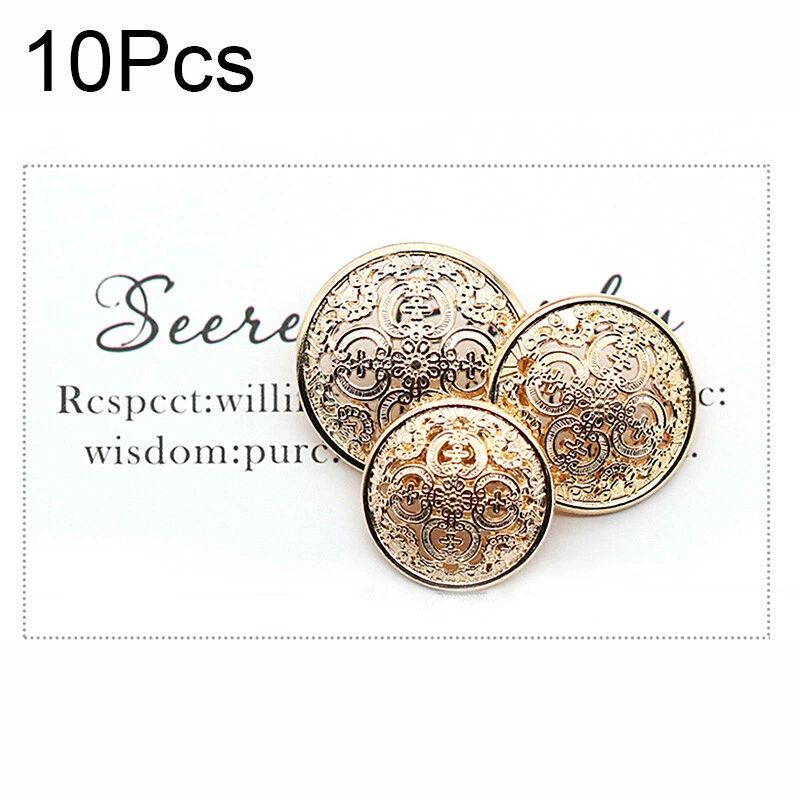 10PCS Metal Hollow Out Flower Shank Button Coat Sewing Craft DIY 15 18 20MM - Image 3 of 4