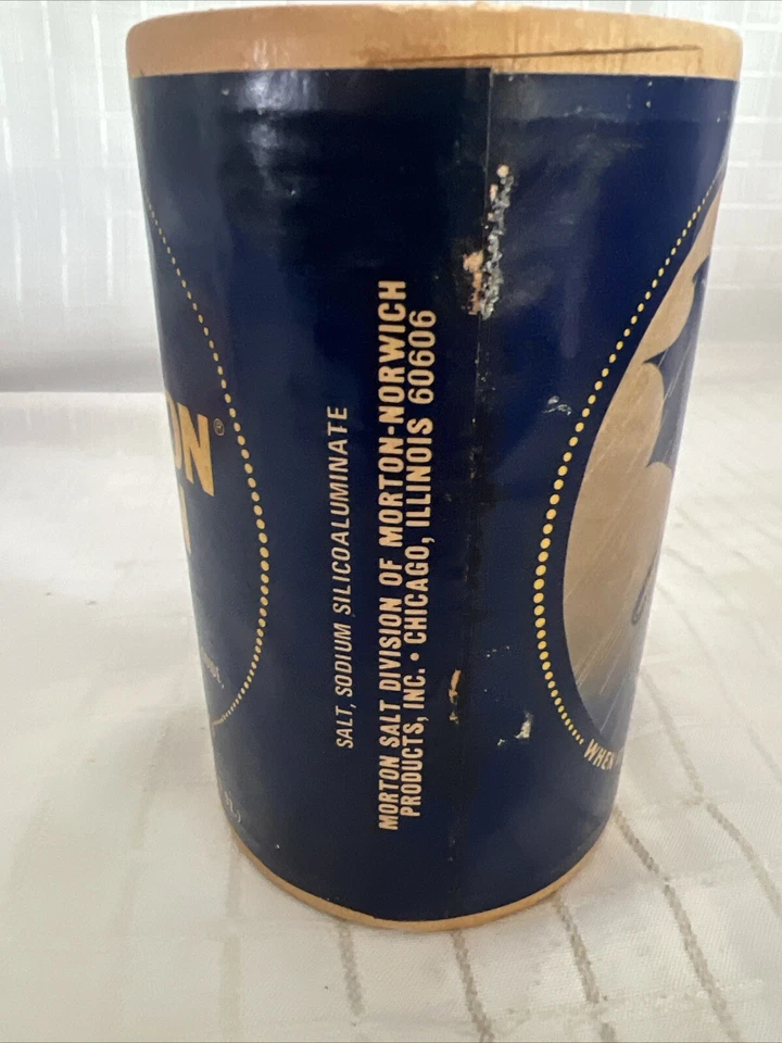 Morton Salt Container “When it Rains it Pours” Vintage Reproduction 1933 Sealed - Image 3 of 4
