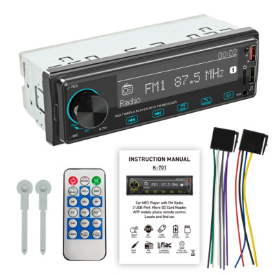 Single Din Car Radio Stereo Multimedia Player BT 2.5D Screen Full Touch Buttons