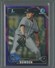 2016 BOWMAN CHROME DRAFT BEN BOWDEN ROCKIES RC PURPLE REFRACTOR RARE SP 107/250