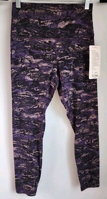 NWT Lululemon Sz 6 Align Pant II 25'' Rip Wave Purple Thunder Black