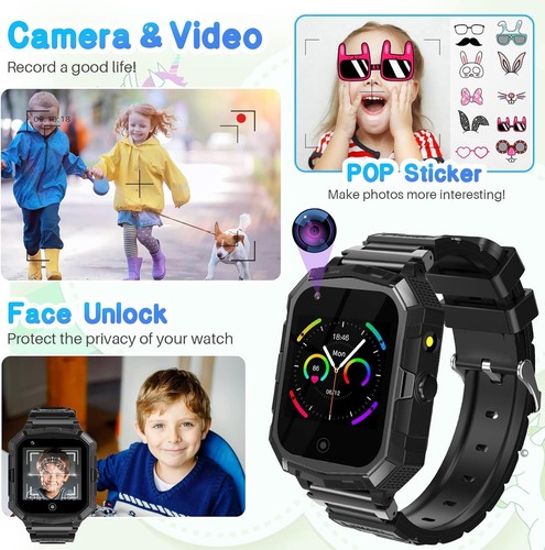 4G Kinder Smartwatch mit Telefonfunktion GPS SOS Videoanruf Kamera Armbanduhr - Zdjęcie 6 z 48