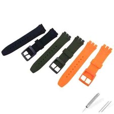 21mm Silicone Watch Band Strap For Swatch Diving SUUK400 SUUW100 Bracelet  Tool
