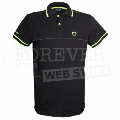 Polo Homme Baci Abbracci Avec Logo Brodé, Imprimé Col Et Bords Fluo Art BAM1421 - Photo 1/4