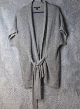 Banana Republic grey belted short sleeved cardigan sweater boho cottage core