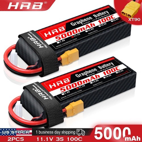 HRB Batterie LiPo 3S 5000mAh 11.1V 50C - Connecteur XT60 - Pour RC Traxxas, ARRMA, DJI, Drone, Voiture