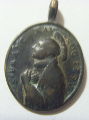 1700s antique catholic faith Saint Frances xav soc iesv st Gnaz pendant 51009