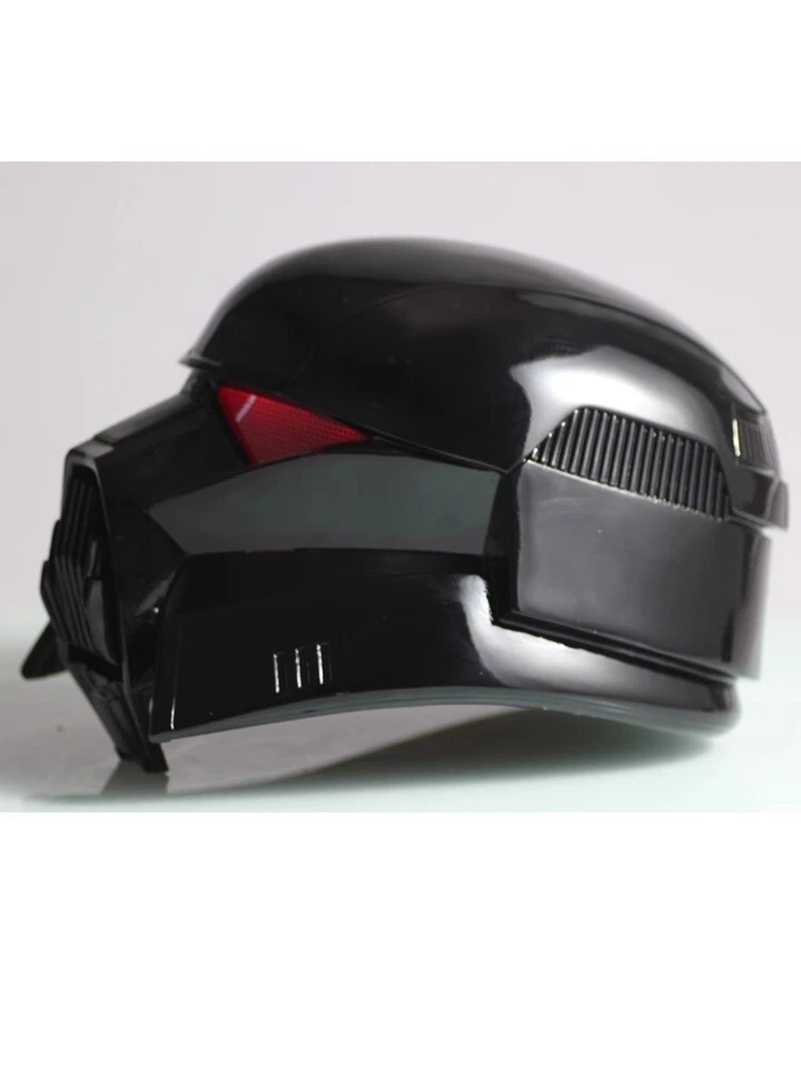 Casco de disfraces Star Wars Mandalorian Dark Trooper con ojos LED máscara de FRP utilería de fiesta Foto 4 de 4