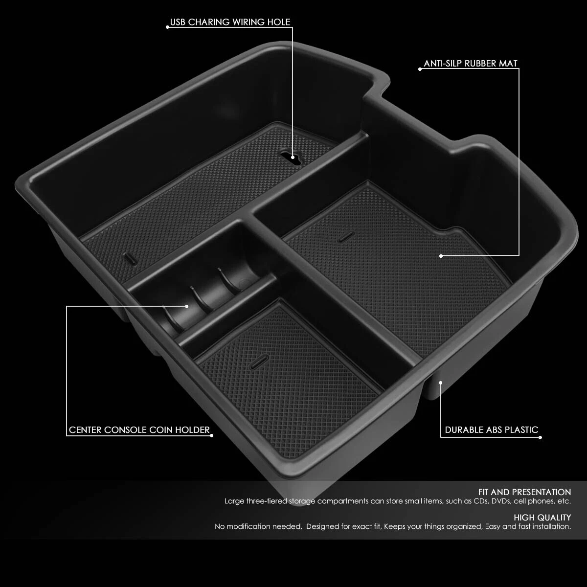 For 07-13 Silverado Tahoe Sierra Yukon Center Console Organizer Storage Box Tray For 07-13 Silverado Tahoe Sierra Yukon Center Console Organizer Storage Box Tray
