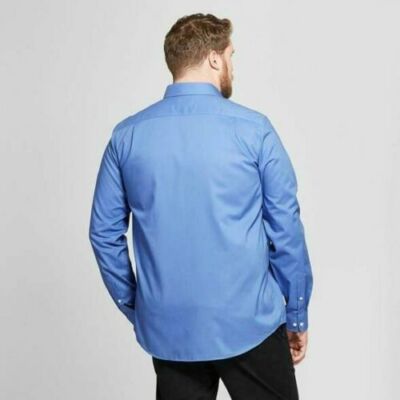 french blue button down dress shirt Men's French Cuff Dress Shirt Spread Collar- French Blue – Suit Studio