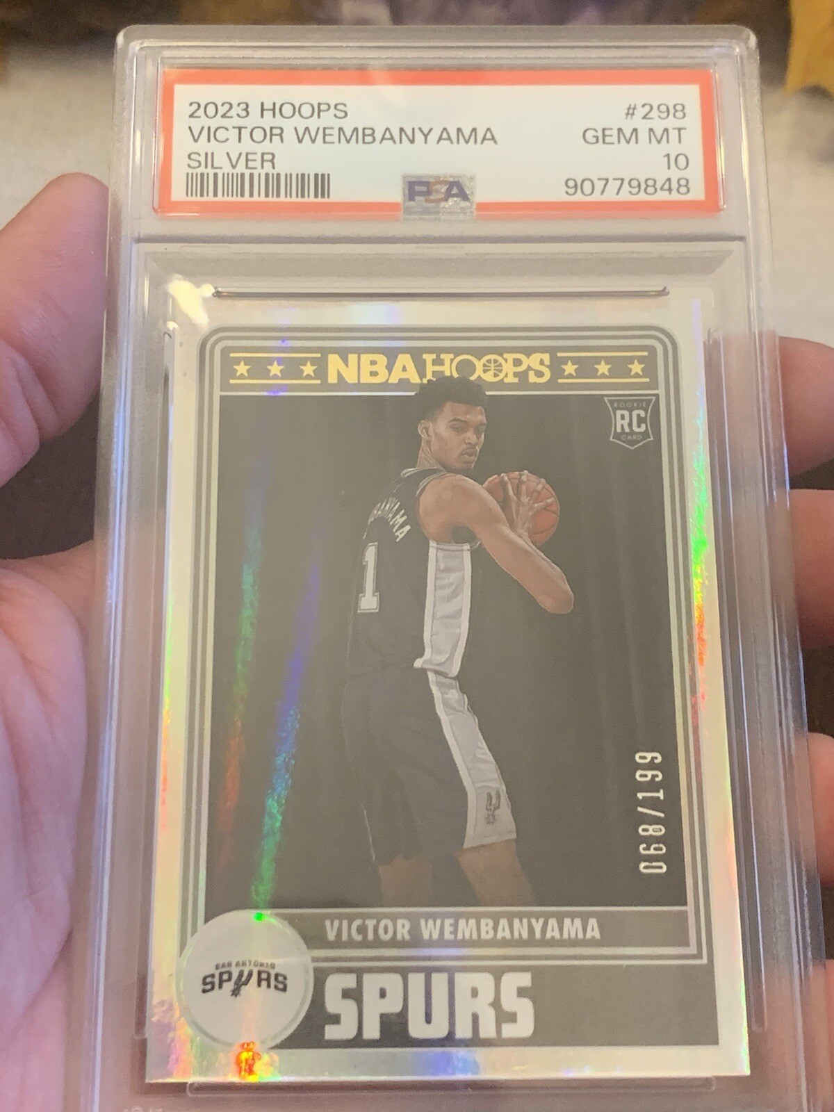 2023-24 Panini NBA Hoops - Hoops Tribute Silver #298 Victor Wembanyama /199 (RC)