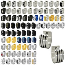 Klappcreolen Huggie Ohrringe Creole Edelstahl verschiedene Farben und Designs 