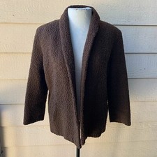 Vintage Retro Brown Blazer Women Long Sleeve Cocktail Jacket Party Casual 60s L