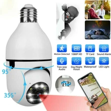 360° Panoramic WiFi IP Camera E27 Light Bulb Wireless 1080P HD Security Camera