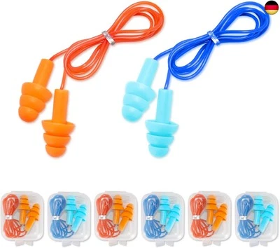MARKE VOMII 6 Paar Silikon Ohrstöpsel - Ohrstöpsel mit Geräuschunterdrückung - Schwimm Ohr