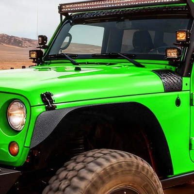 Front & Rear Fender Flares Flat Mud Guard For 07-18 Jeep Wrangler JK JKU Offroad