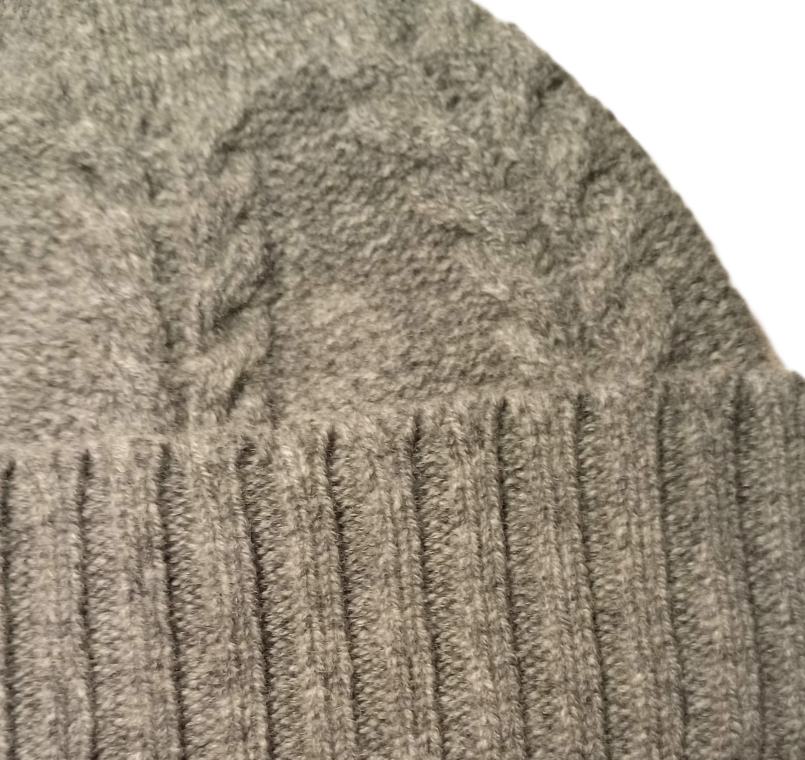Celtic & Co Lambswool Beanie Hat Derby Grey Cable Pattern 100% Wool Knitted Aran image 3