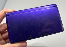 Nintendo 3DS (CTR-001) Midnight Purple w/ 2GB SD Card + NEW CHARGER - WORN