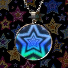 Pendentif lenticulaire Animé Tunnel d’Étoiles – psychédélique fait main